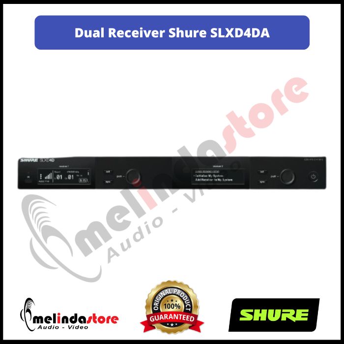 Shure SLXD4DA Digital Wireless Receiver | Dual  Channel Digital Wireless Receiver Shure SLXD4DA